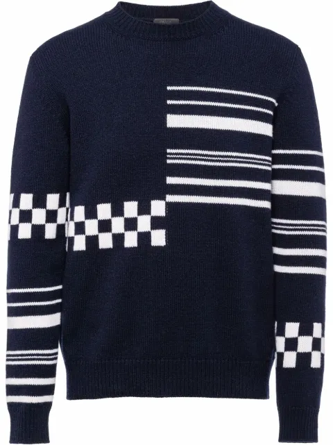Prada intarsia-knit cashmere jumper