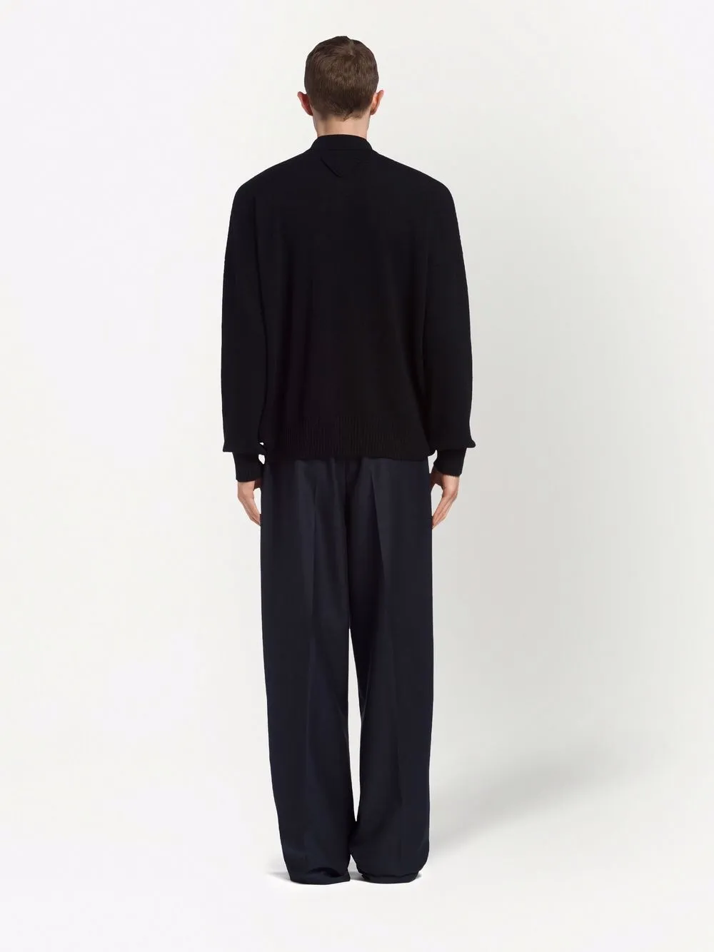 Prada Cashmere Polo Shirt | Black | FARFETCH