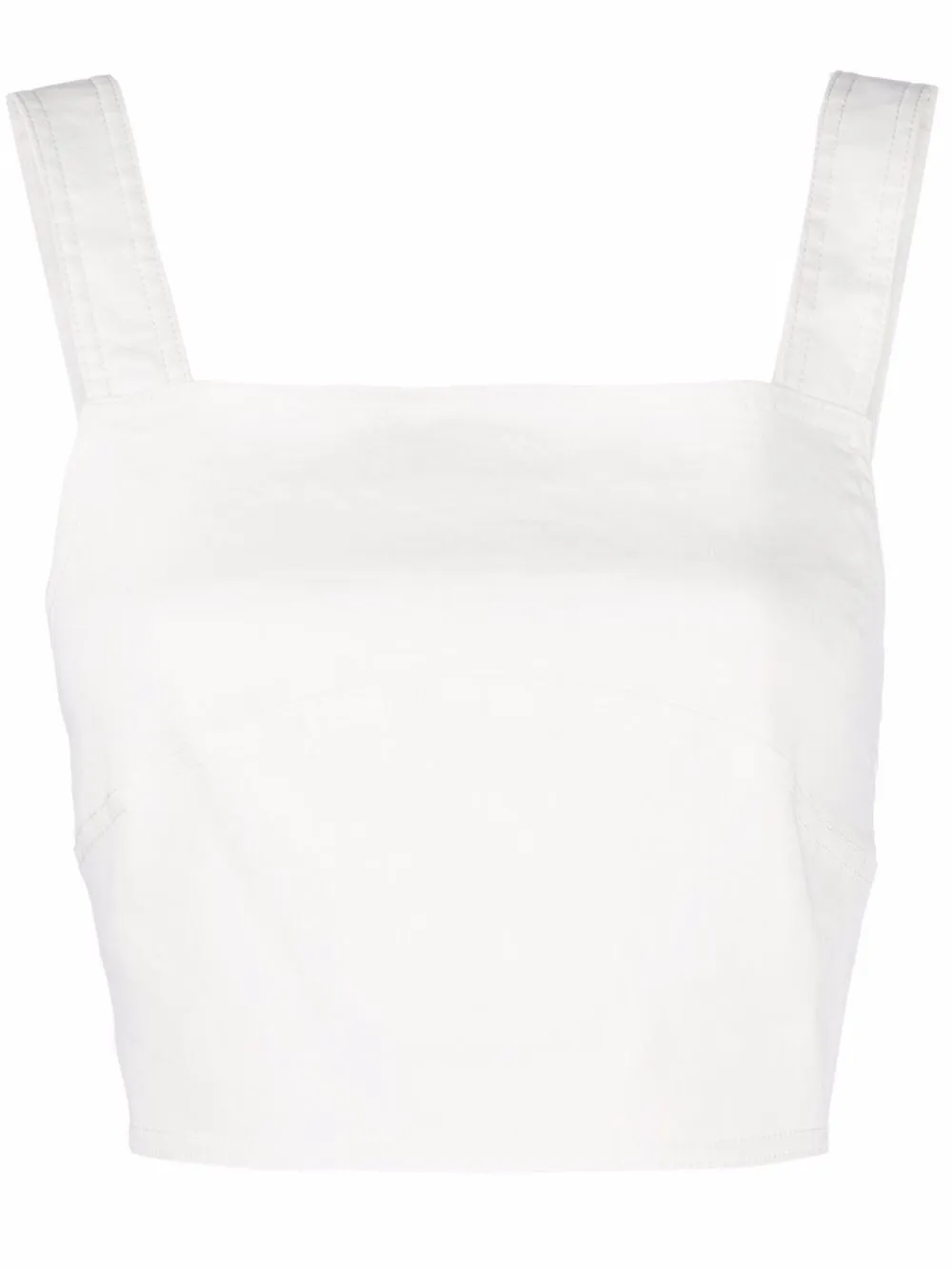 

PINKO blusa corta con cuello cuadrado - Blanco