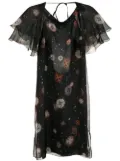 Isolda ruffle-sleeve dress - Black