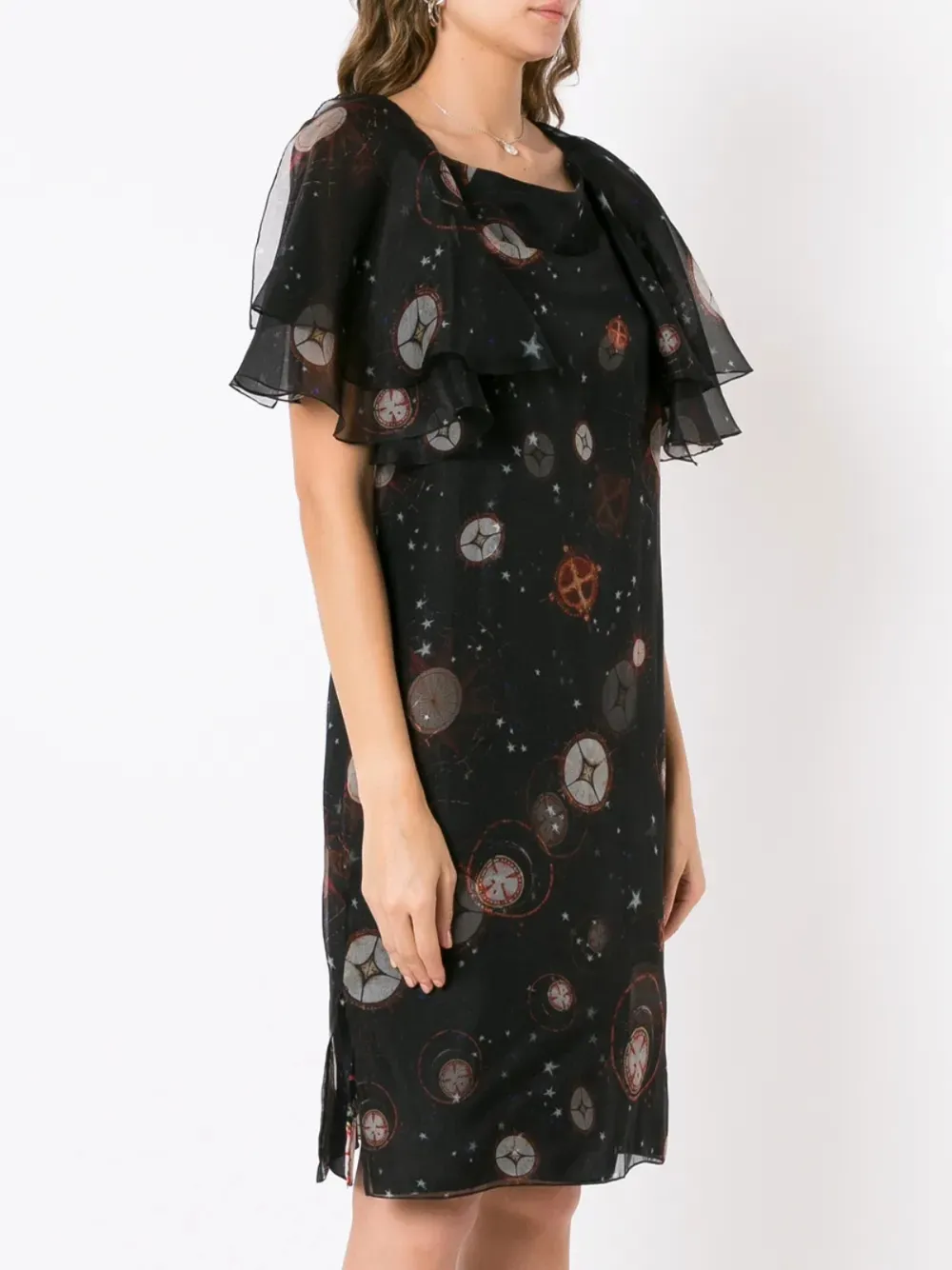  Isolda Ruffle-sleeve Dress - Black 