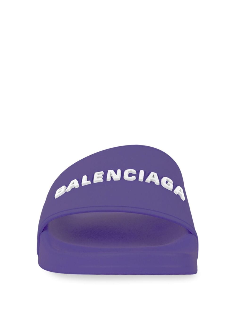Shop Balenciaga Pool Logo-embossed Slides In Purple