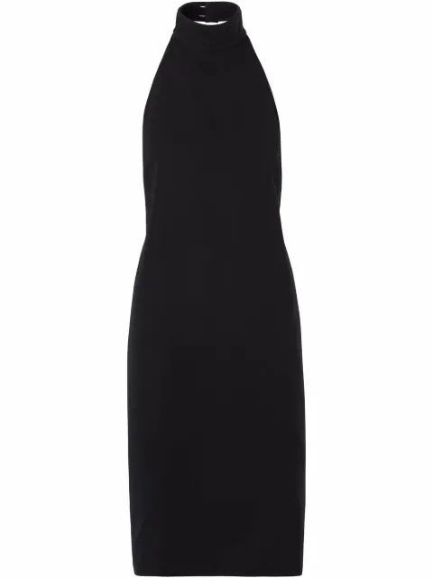 Burberry funnel-neck silk bib dress