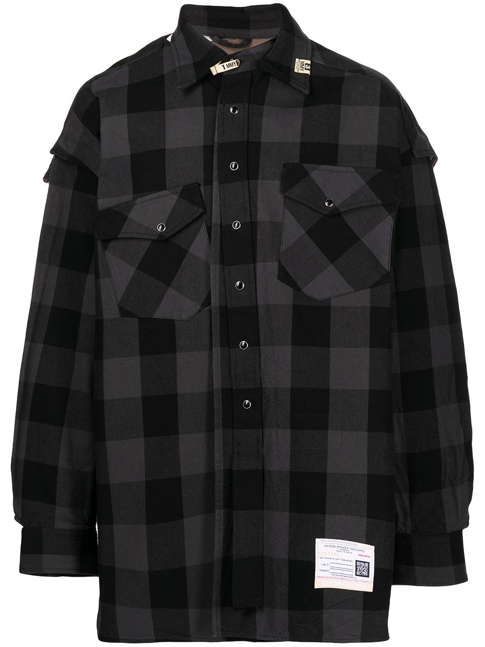 

Maison Mihara Yasuhiro camisa con estampado de cuadros - Negro