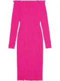 Balenciaga off-shoulder smocked midi dress - Pink