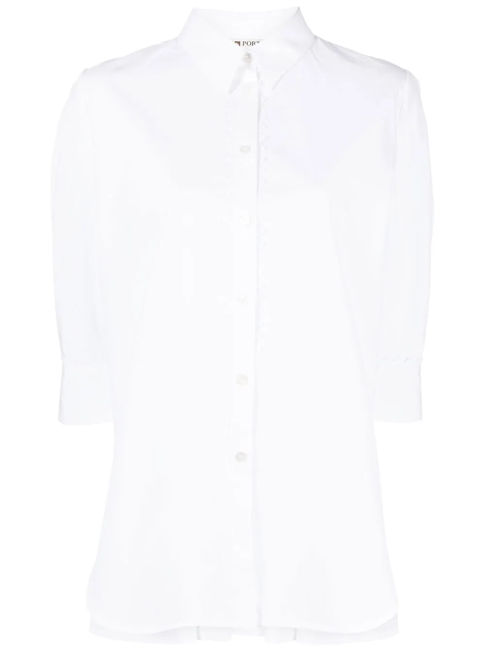 Ports 1961 Box-pleat Cotton Shirt In Weiss