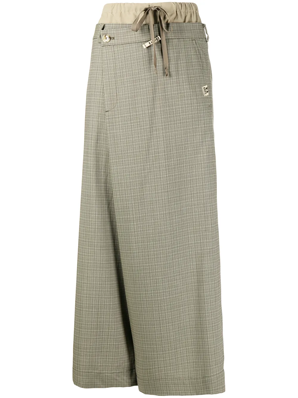 

Maison Mihara Yasuhiro pantalones asimétricos con doble cintura - Verde