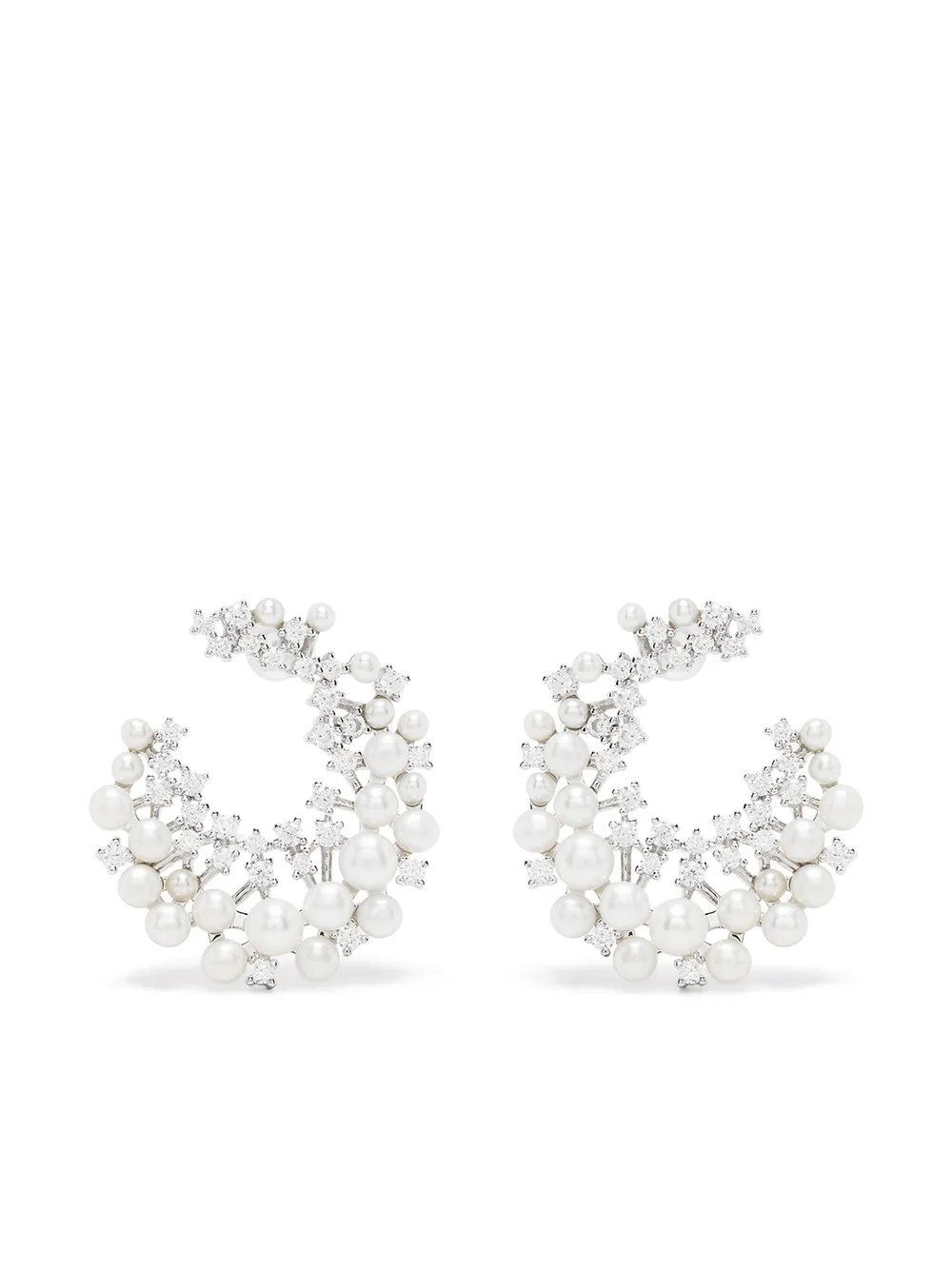 

APM Monaco crystal-embellished curved earrings - Silver