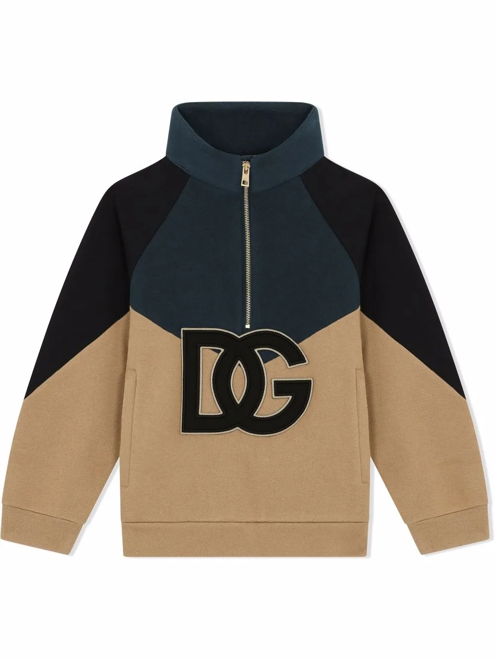 

Dolce & Gabbana Kids high-neck colour-block sweatshirt - Neutrals