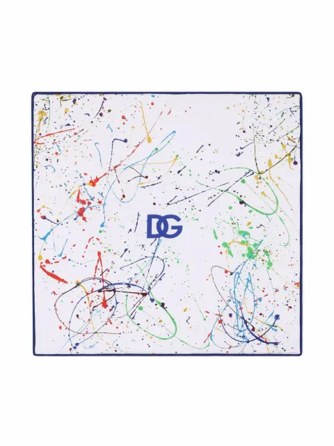 Dolce & Gabbana Kids paint-splatter print cotton blanket