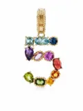 Dolce & Gabbana 18kt yellow gold number 5 gemstone pendant