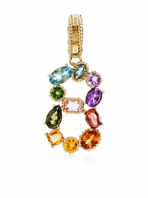Dolce & Gabbana 18K yellow gold Charm 8 Lettering gemstone pendant