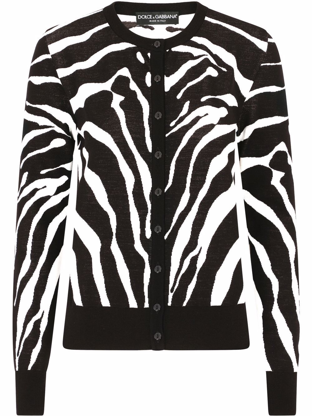 

Dolce & Gabbana zebra intarsia-knit cardigan - Black