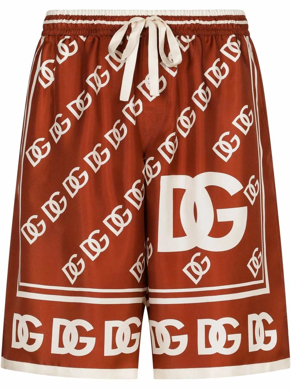 

Dolce & Gabbana all-over logo print silk shorts - Red