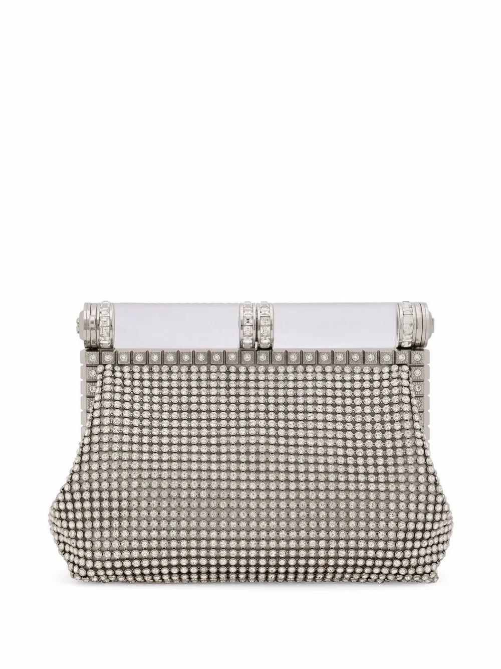 Dolce & Gabbana Crystal-embellished Clutch Bag In Silver