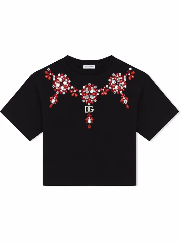 Dolce & Gabbana Kids ドルチェ＆ガッバーナキッズ ジェムストーントリム Tシャツ - Farfetch