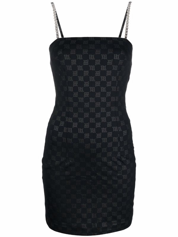 MISBHV monogram-print Fitted Dress - Black