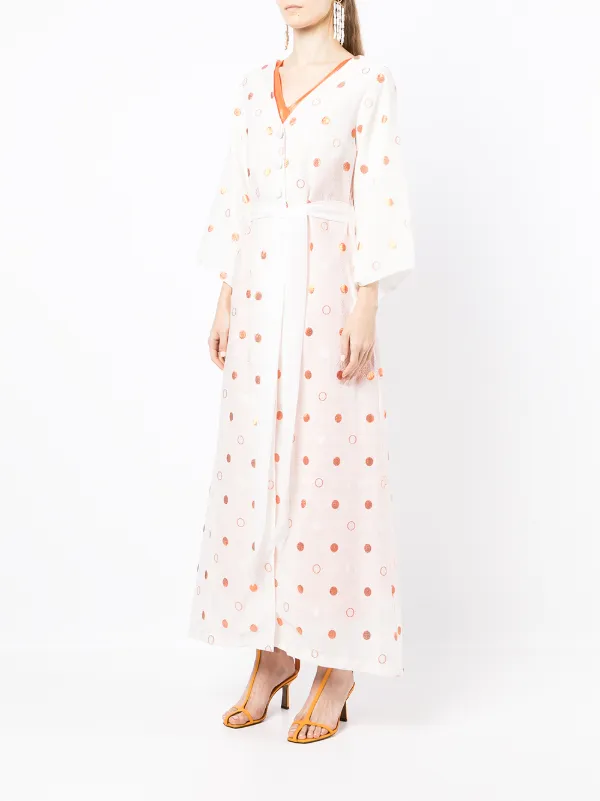 Baruni polka-dot Pattern Kaftan White FARFETCH AO