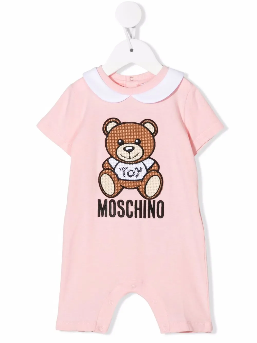 

Moschino Kids body con logo bordado - Rosado