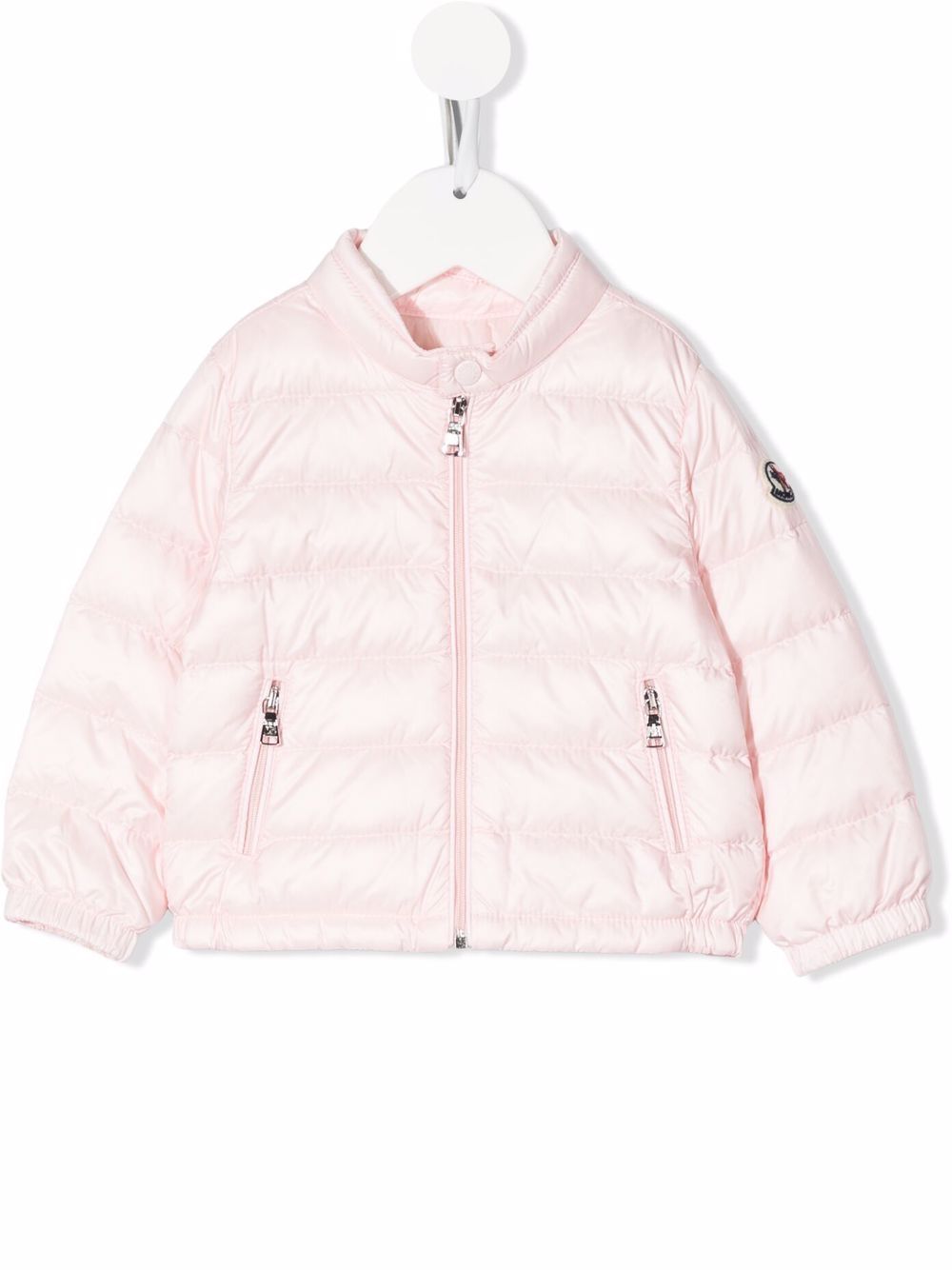 фото Moncler enfant пуховик с нашивкой-логотипом