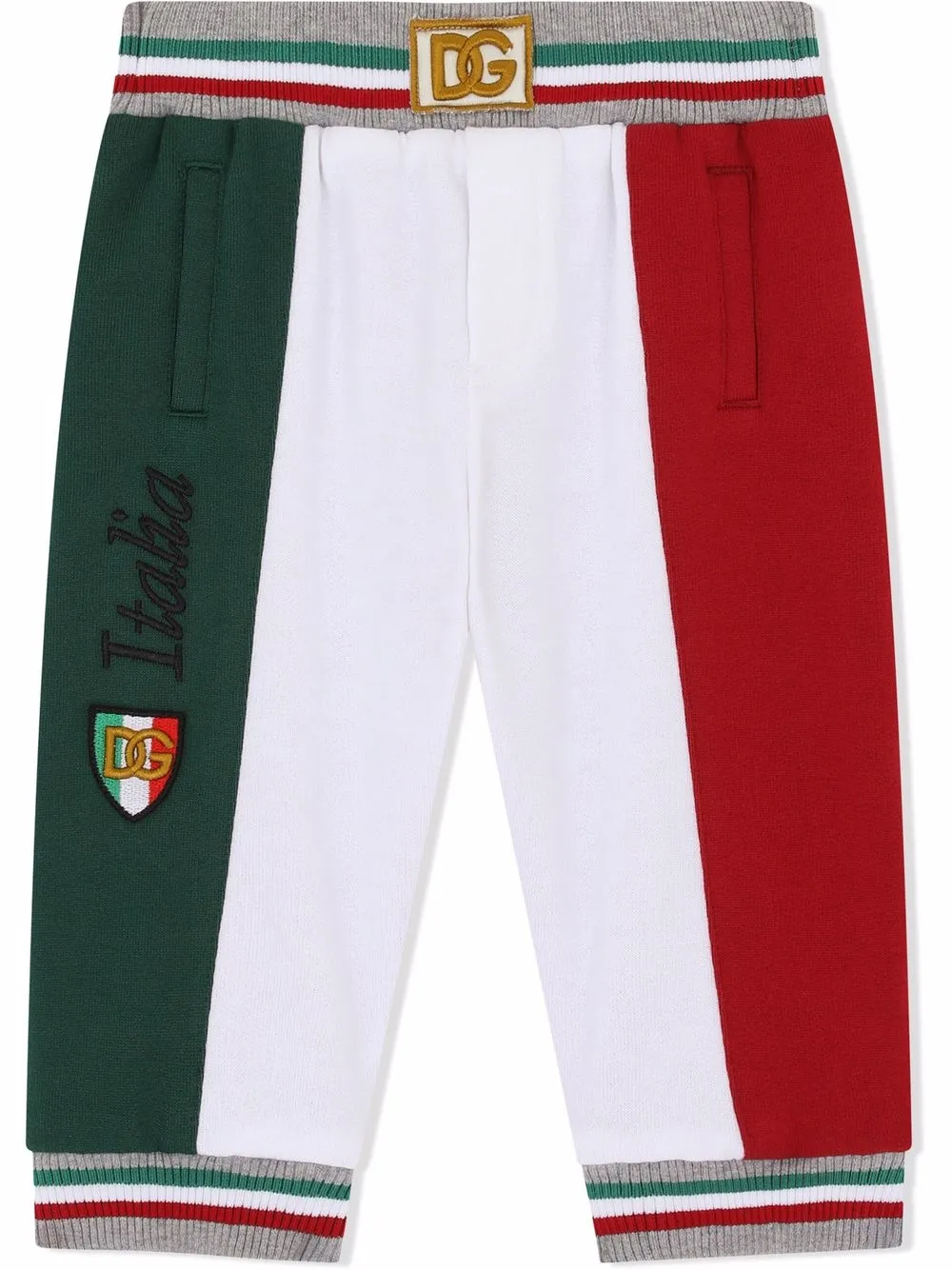 

Dolce & Gabbana Kids pants con rayas de la bandera de Italia - Blanco