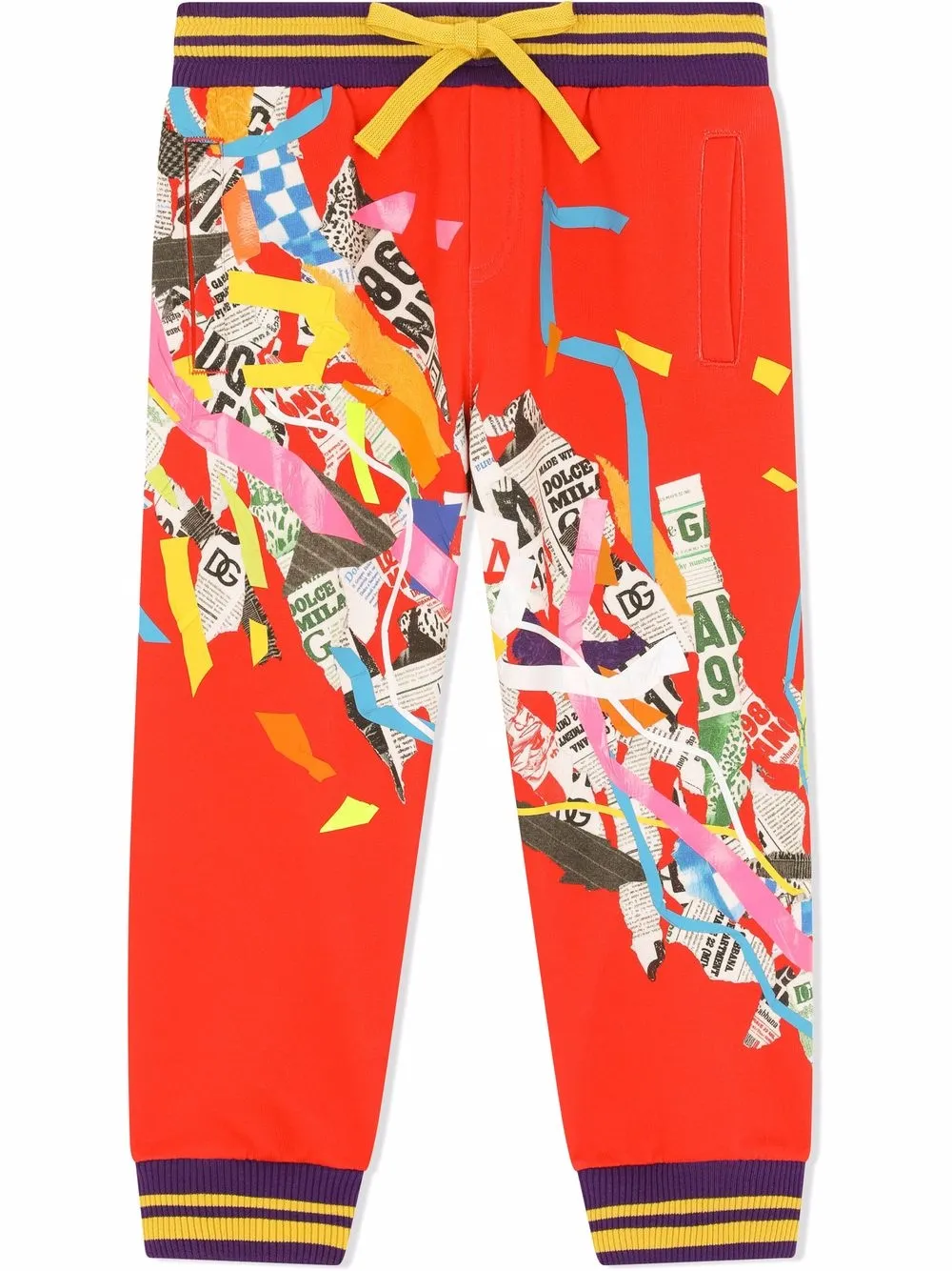 

Dolce & Gabbana Kids patchwork graphic-print track trousers - Red