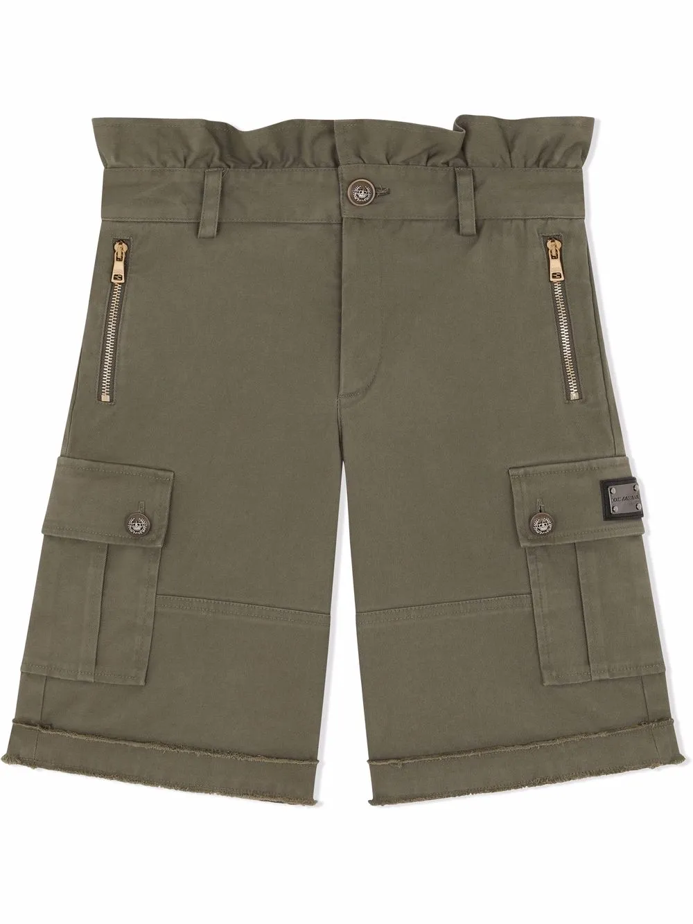 

Dolce & Gabbana Kids paperbag-waist cargo trousers - Green