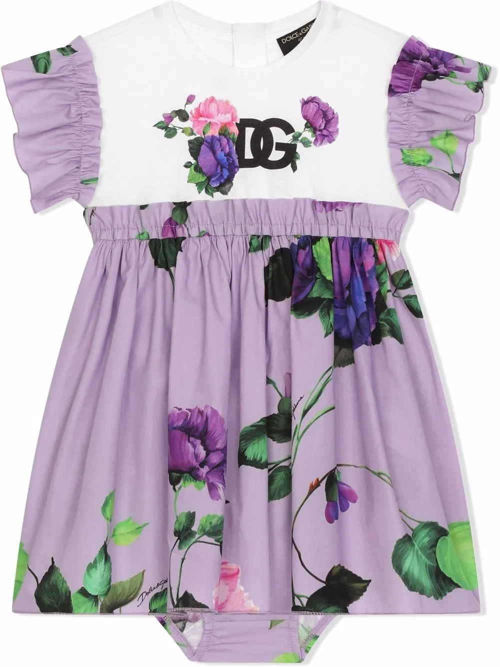 

Dolce & Gabbana Kids floral-print cotton dress - Pink