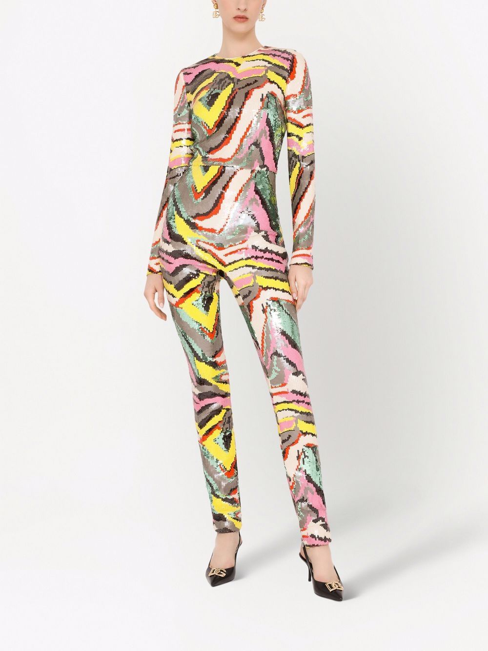 Dolce & Gabbana sequinned psychedelic-print jumpsuit | Smart Closet
