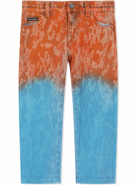 Dolce & Gabbana Kids wave-effect dip dye jeans