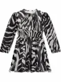 Dolce & Gabbana Kids flared zebra-print dress - Black