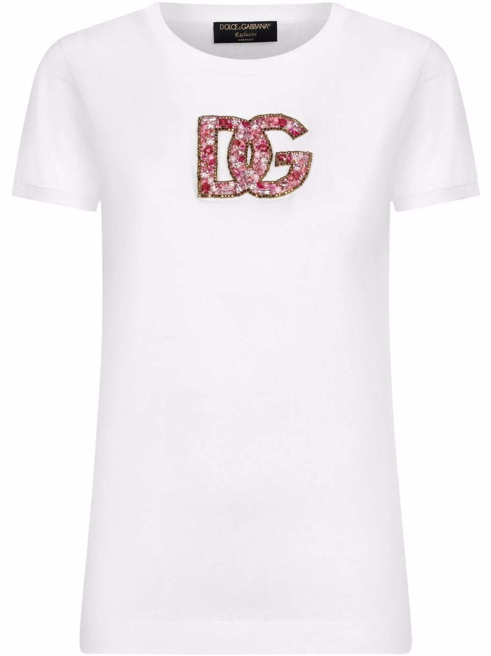 Dolce & Gabbana crystal-embellished Logo Cotton T-shirt - Farfetch