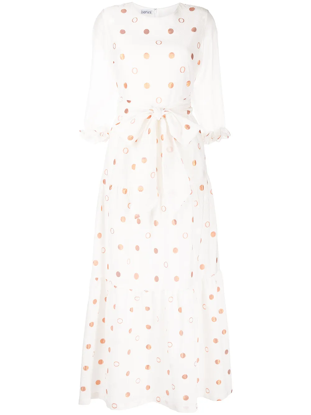 Baruni vestido de fiesta con motivo de lunares - Blanco