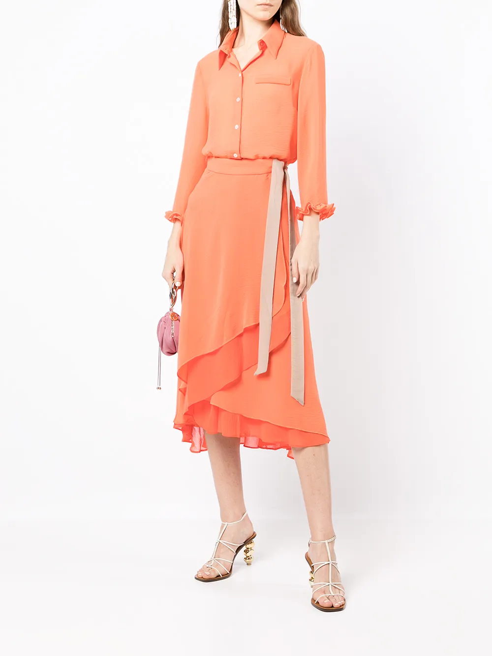 Baruni Asymmetrische rok set - Oranje