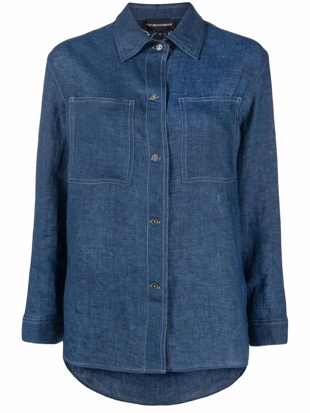 

Emporio Armani camisa de mezclilla manga larga - Azul