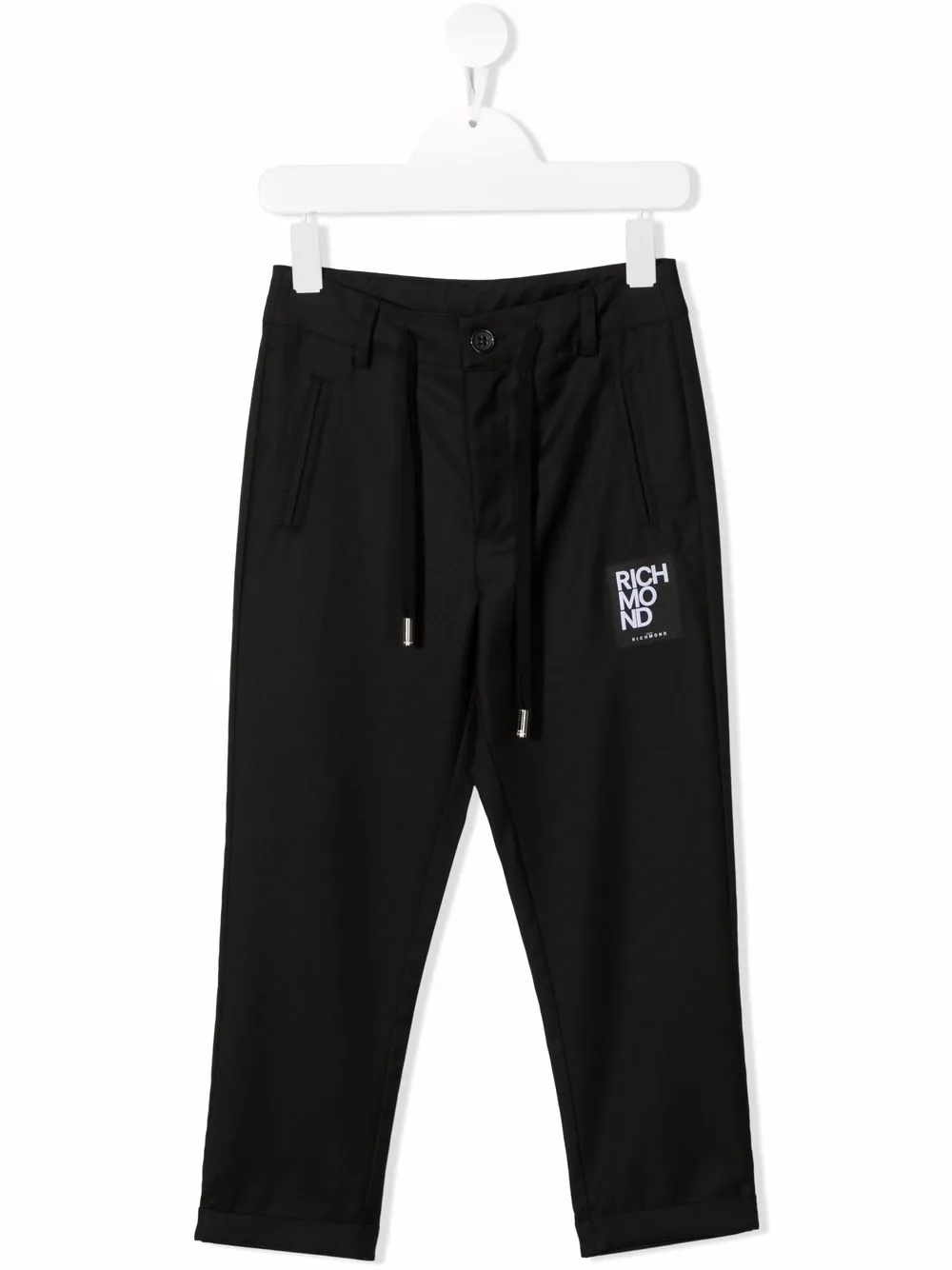 

John Richmond Junior pants con parche del logo - Negro