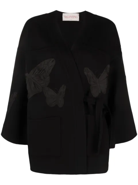 Valentino Garavani embroidered butterfly wrap jacket