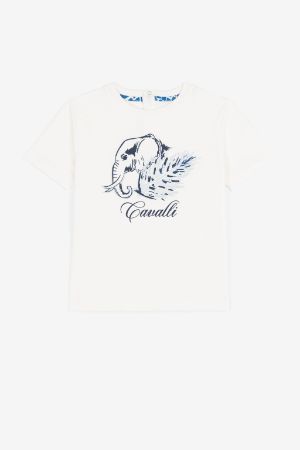 why Elaborate collection Elephant And Logo-Print T-Shirt - La boutique en ligne officielle Roberto  Cavalli®