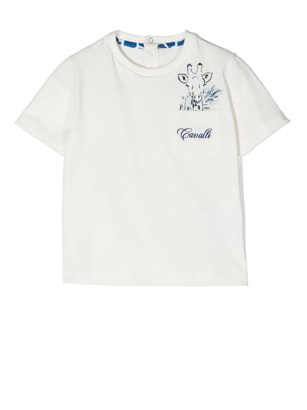 

Roberto Cavalli Junior playera con animal print - Blanco