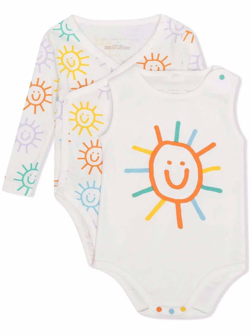 

Stella McCartney Kids set de bodies con motivo de sol - Blanco