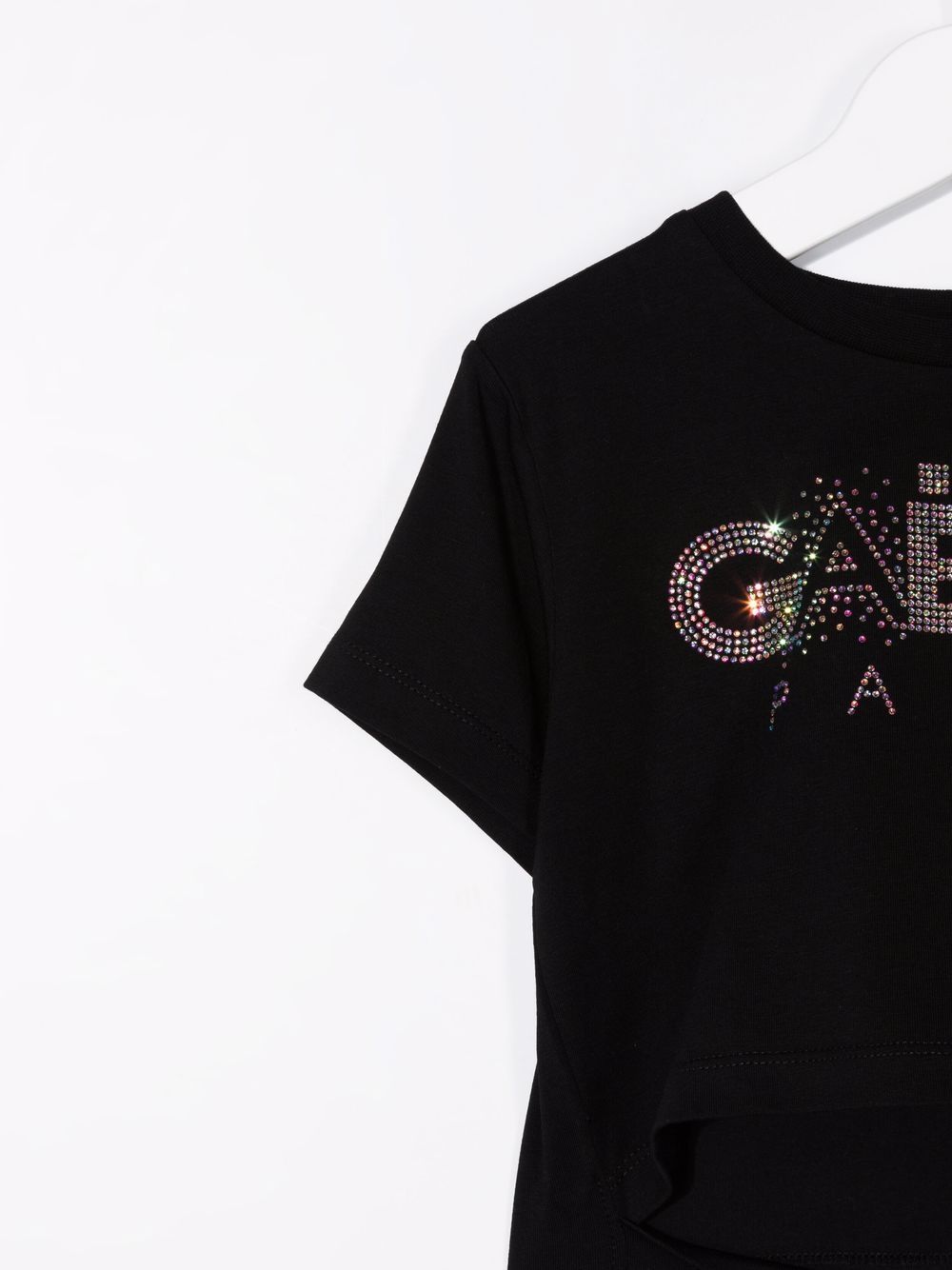 фото Gaelle paris kids rhinestone-logo cotton t-shirt