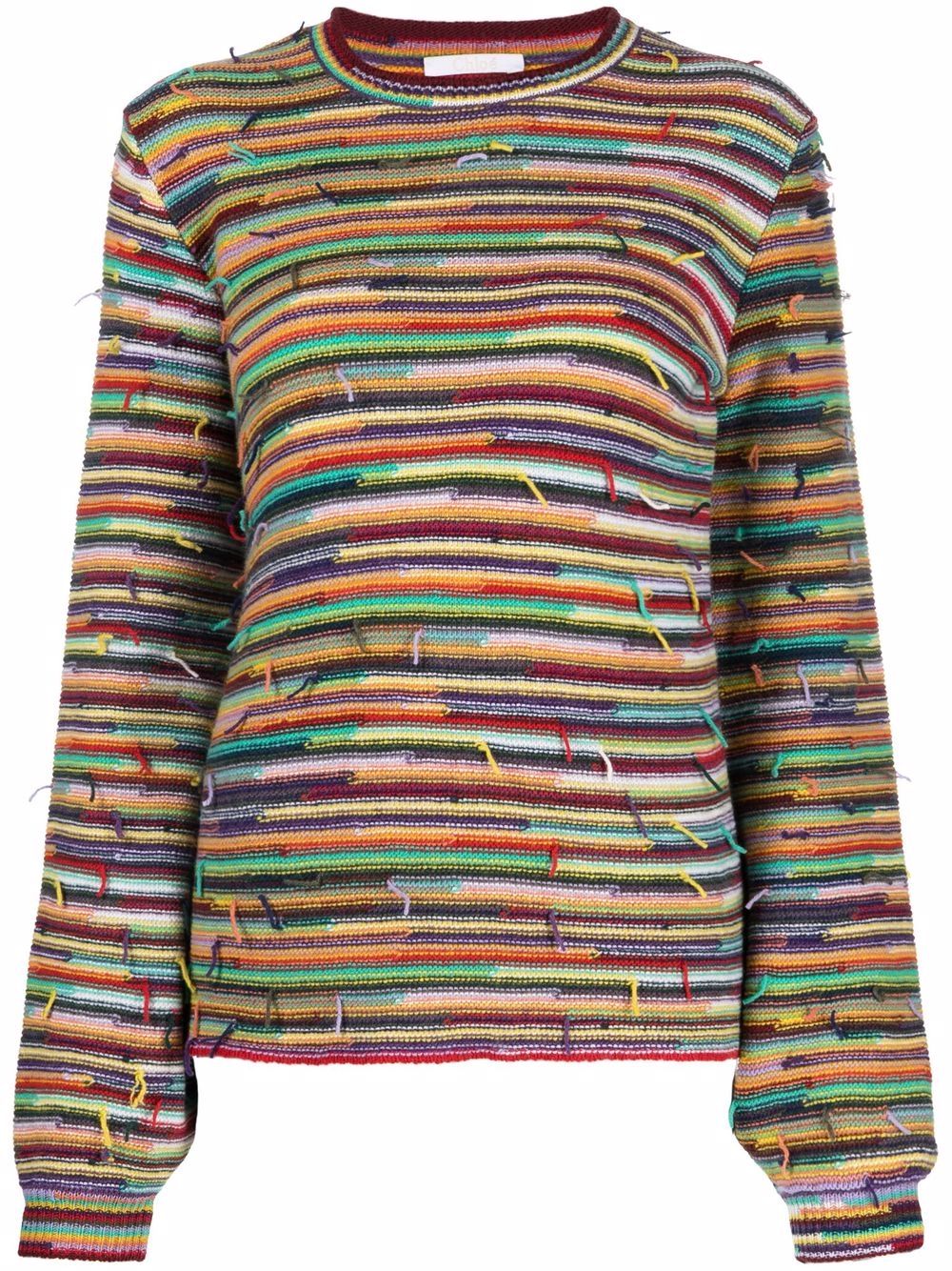 Chloé wool rainbow-stripe jumper - Red