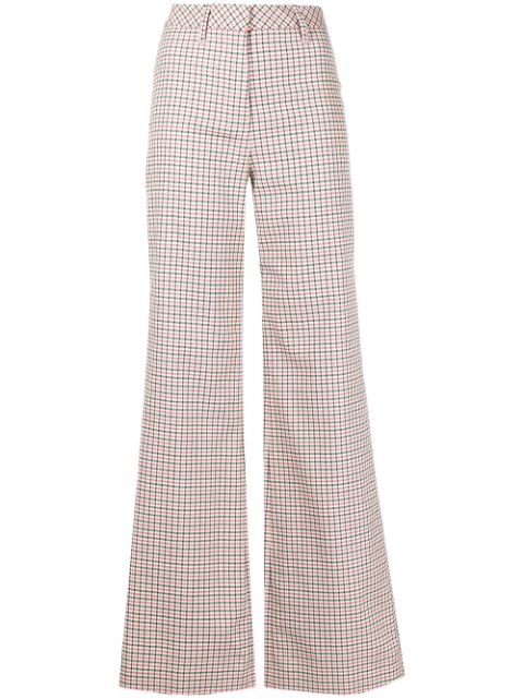 JANE Nile check flared trousers