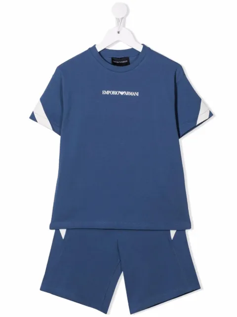 Emporio Armani Kids طقم رياضي بشورت وطبعة شعار الماركة