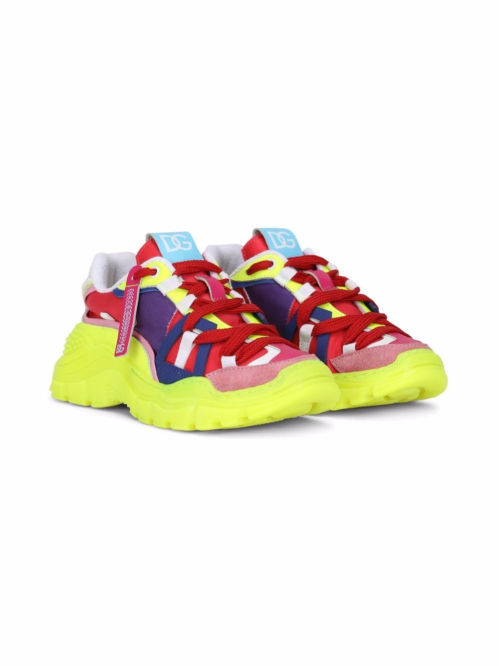 Dolce & Gabbana Kids colour-block panelled sneakers - White