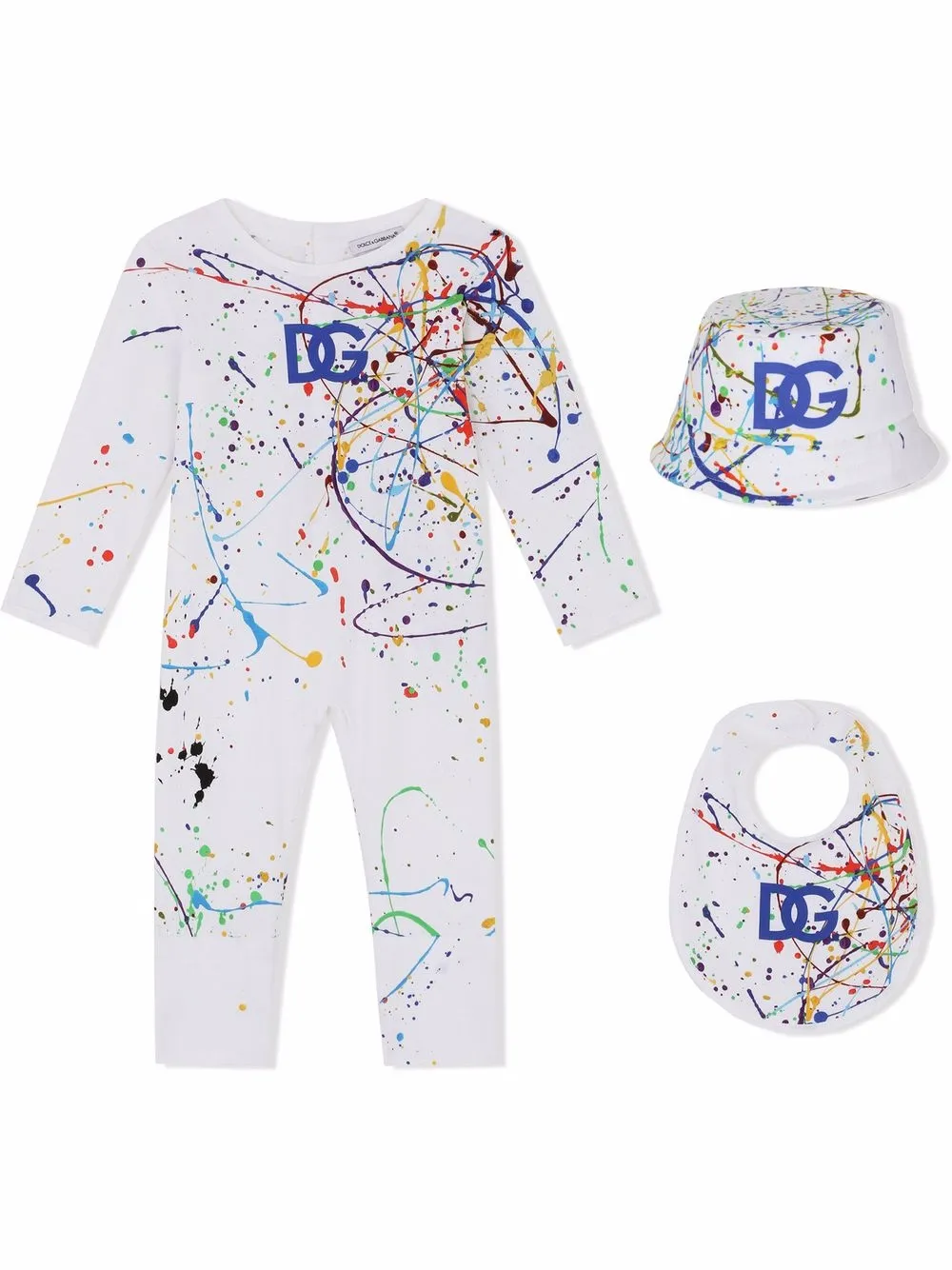 

Dolce & Gabbana Kids set de mameluco Pollock - Blanco