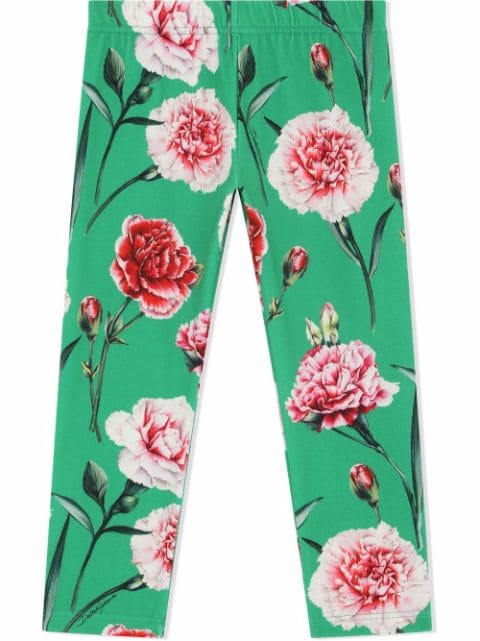 Dolce & Gabbana Kids floral-print cotton-blend leggings