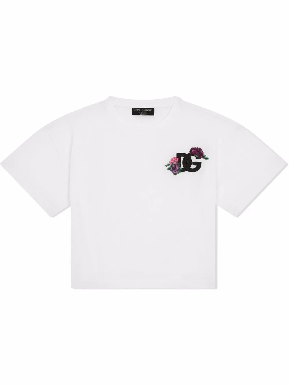 

Dolce & Gabbana Kids playera con logo bordado - Blanco