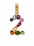 Dolce & Gabbana 18kt yellow gold number 2 gemstone pendant