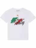 Dolce & Gabbana Kids Italian-flag logo-print T-shirt - White